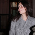 Emmanuelle Alt at Paris Fashion Wek in Gray coat