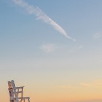 Sunrise at Ocean City Beach, beautiful skies, lifeguards chair by photographer Armenyl Armenyl.com copyright