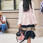 Susie Lau Bubble with Loewe bag pink NYFW Fashion Bloggers