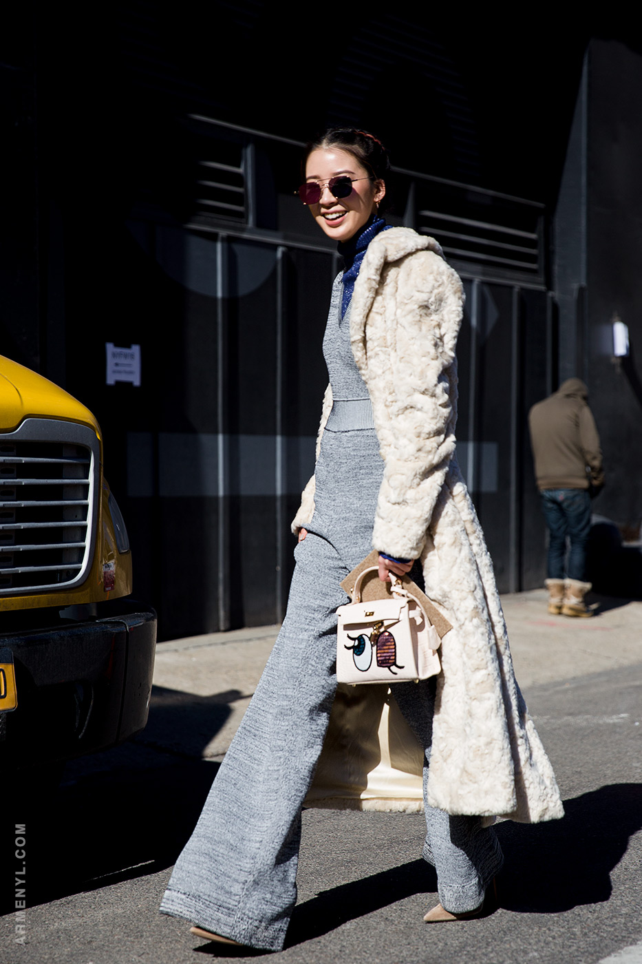 Irene Kim at NYFW Feb 2016 outside Derek Lam