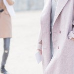 Soft tones, Pink and grey, pastel colors coats winter fashion at Paris Fashion Week Elie Saab AW 16 photographed by Armenyl.com