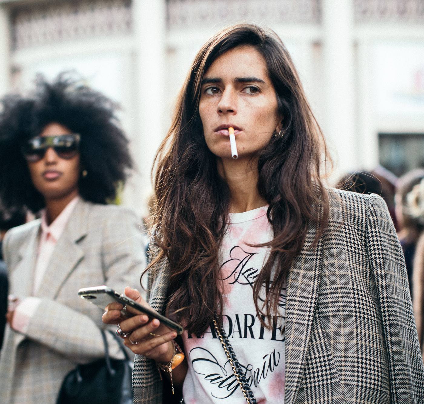 Plaid street style trend the biggest fall fashion trend at Paris fashion Week photography by Armenyl