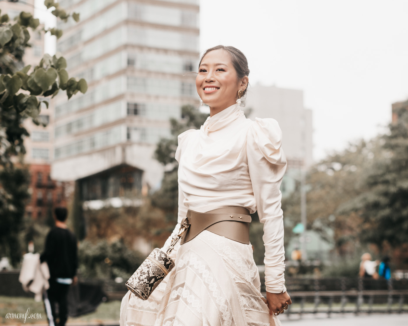 Aimee Song / Song of style in Zimmerman at New York Fashion Week SS 19 photo by Armenyl