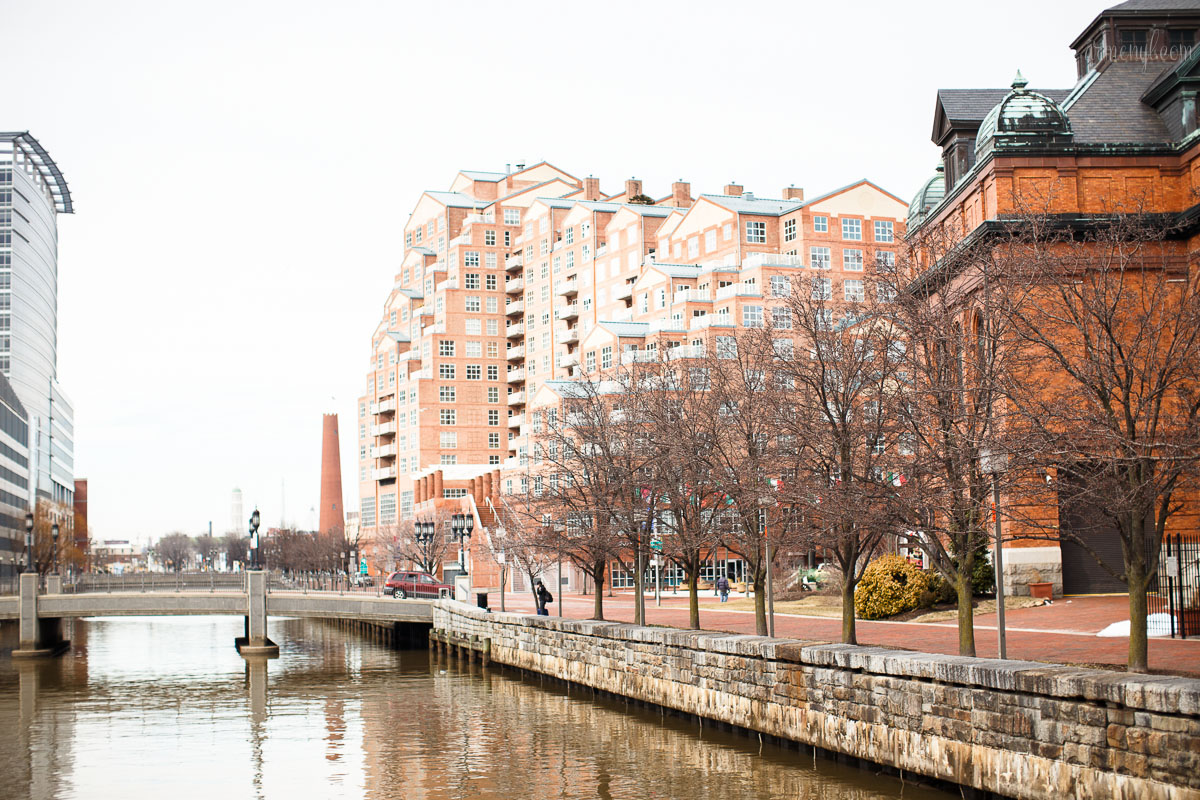 Boats and Birds Downtown Baltimore's inner harbor city Maryland USA photographed by Armenyl.com