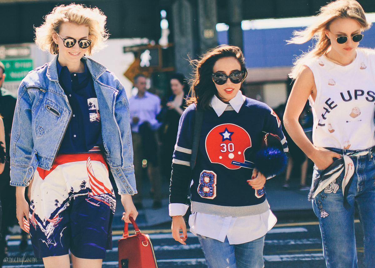 Street Style outside Tommy Hilfiger