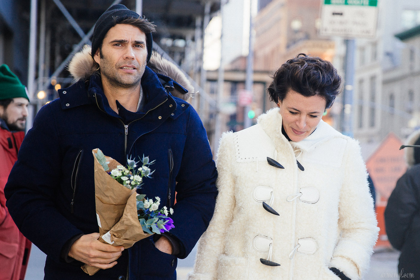 Blogger Garance Dore and Fiance Chris Norton at J Crew FW 2016 at New York Fashion Week photographed by blogger Armenyl.com