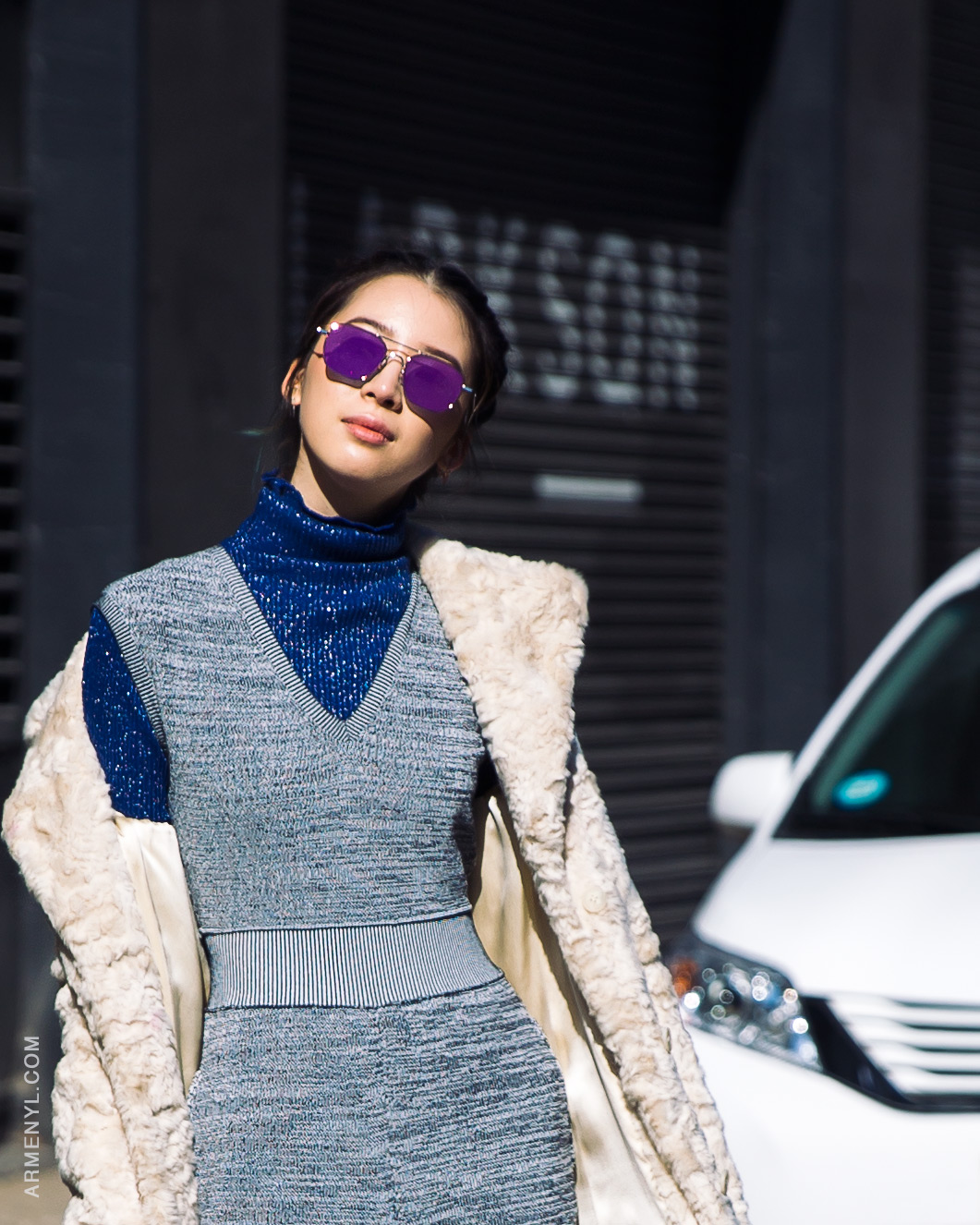 Irene Kim at NYFW Feb 2016 outside Derek Lam