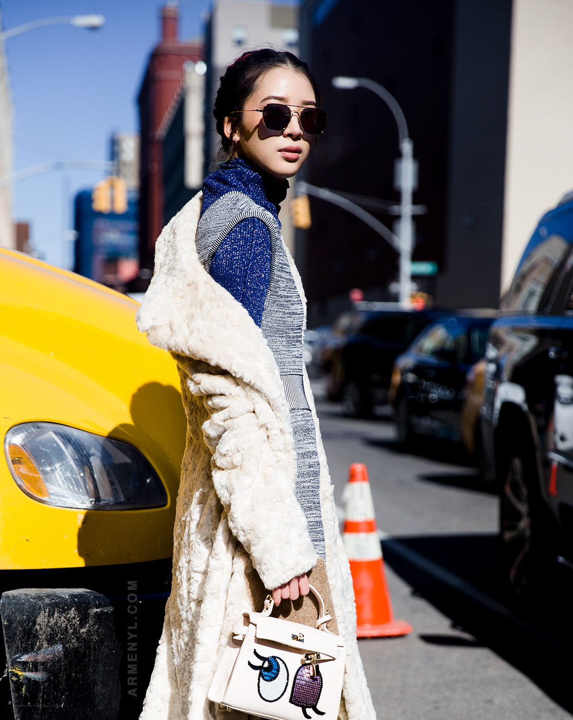 Irene Kim at NYFW Feb 2016 outside Derek Lam