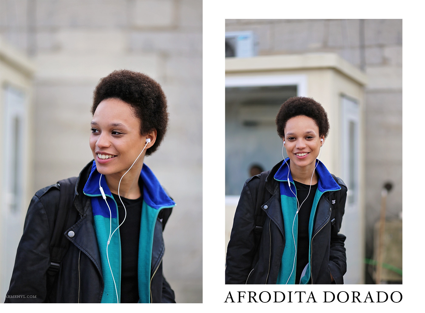 Model Afrodita Dorado at Paris Fashion Week FW 16 at Ellie Saab show in Tuileries on March 5th 2016 photographed by street style photographer Armenyl.com