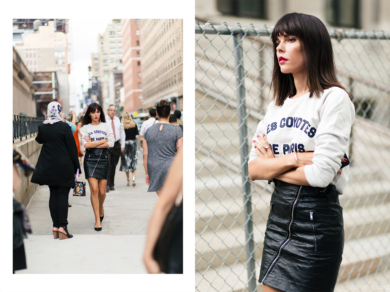 Evangelie Smyrniotaki street style at New York Fashion week September 14 2016 by Armenyl street style photography