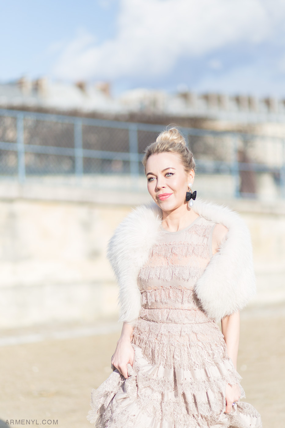 Ulyana Sergeenko Street style Jardin des Tuileries