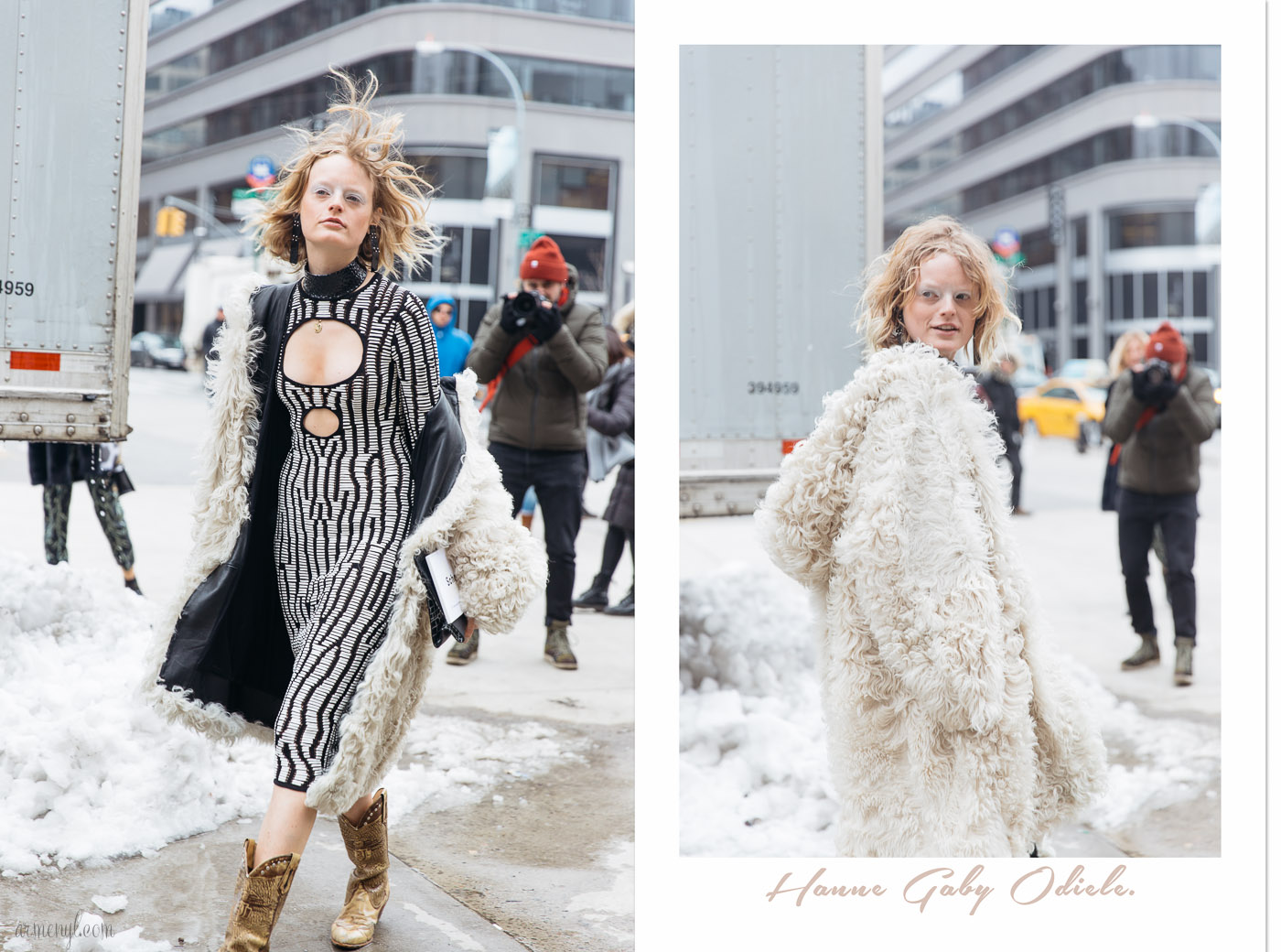 Fashion Model/ Activist Hanne Gaby Odiele in Proenza Schouler at the Proenza Schouler Fall 2017 show in New York, New York, February 2017 Street style Photographed by Armenyl.com