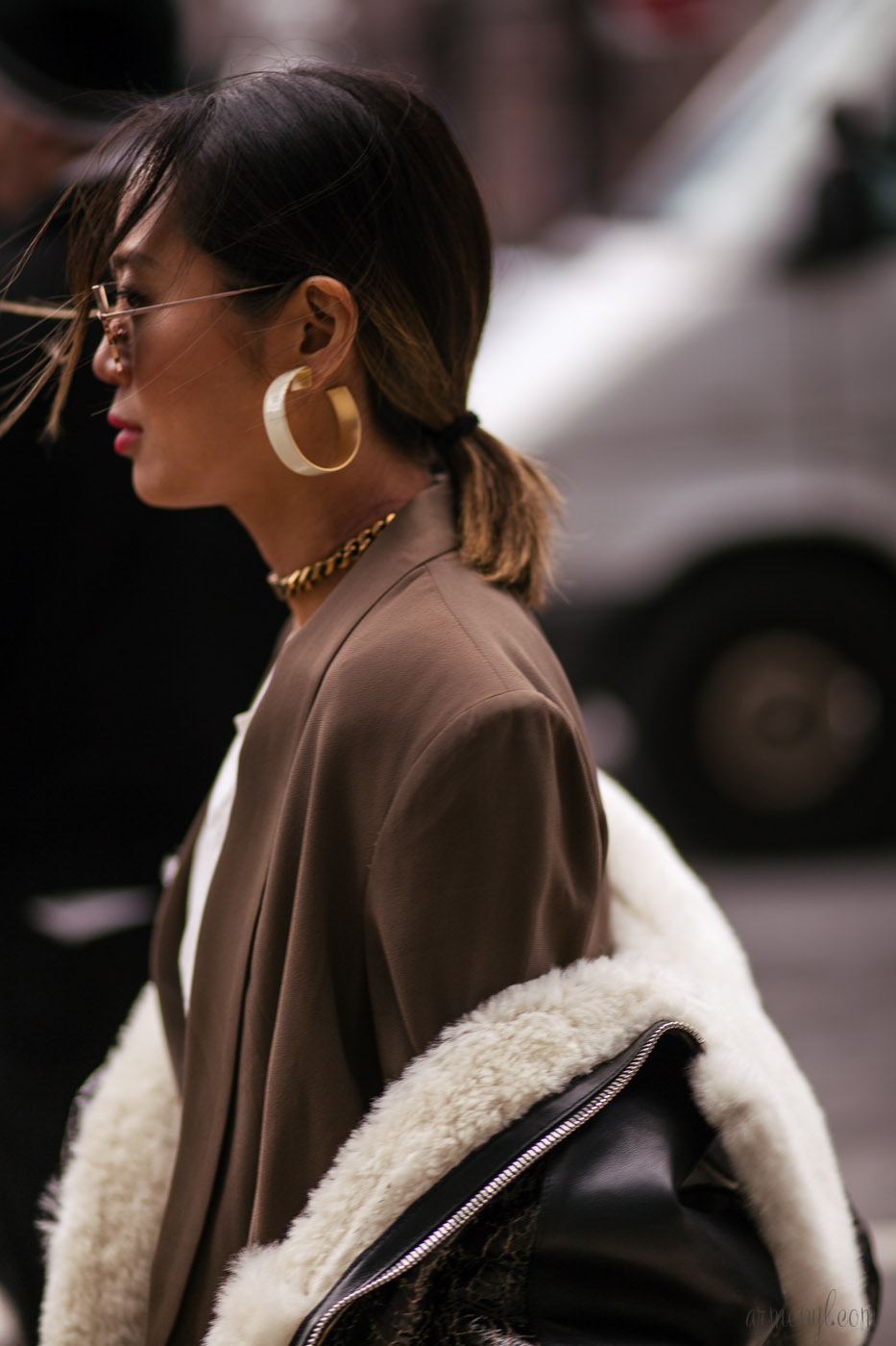 Aimee Song at New York Fashion Week this year Street Style by Armenyl.com