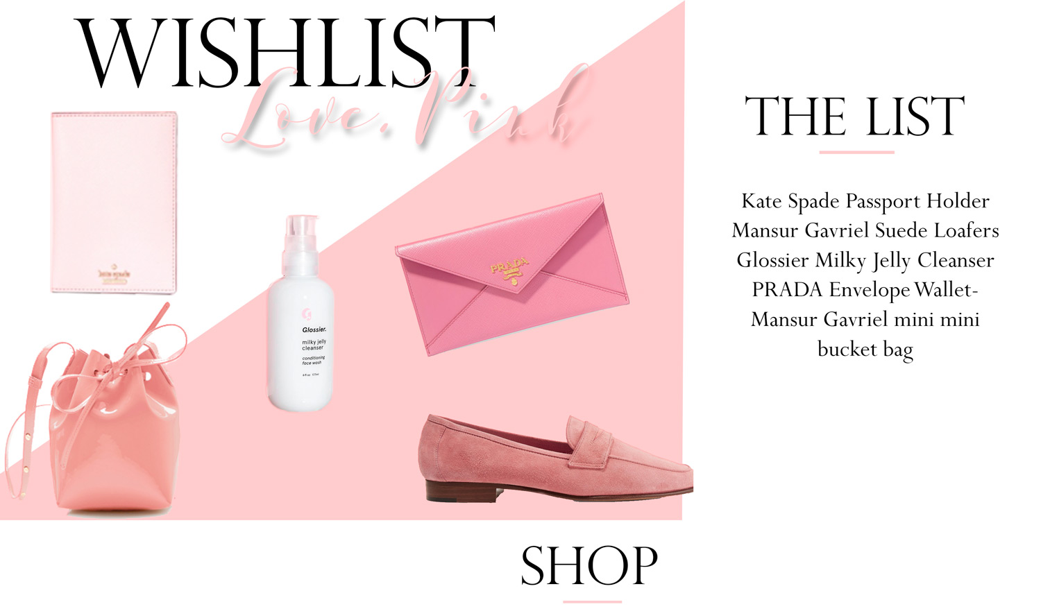 Armenyl wishlist Featuring Glossier jelly cleanser, Mansur Gavrila, Prada, Kate spade and more