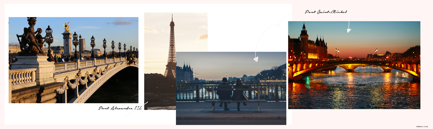 Best Places to take pictures in Paris featuring Pont Alexandre III and Pont Saint-Michel Instagram worthy shots by Armenyl.com