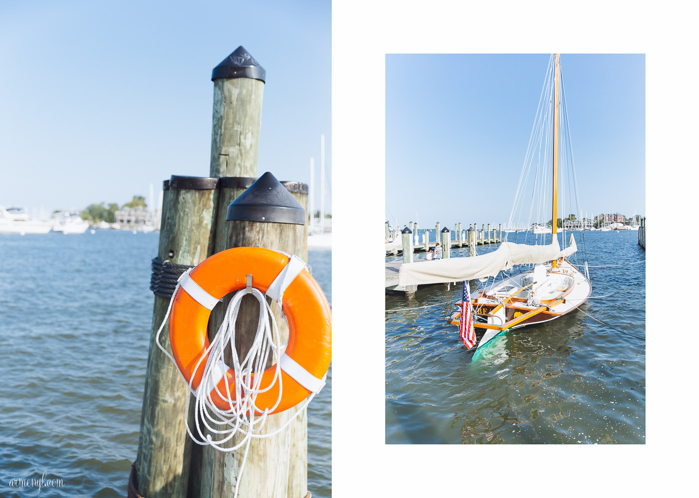 Annapolis Maryland boats and city dock on Ego Alley photographed by Armenyl