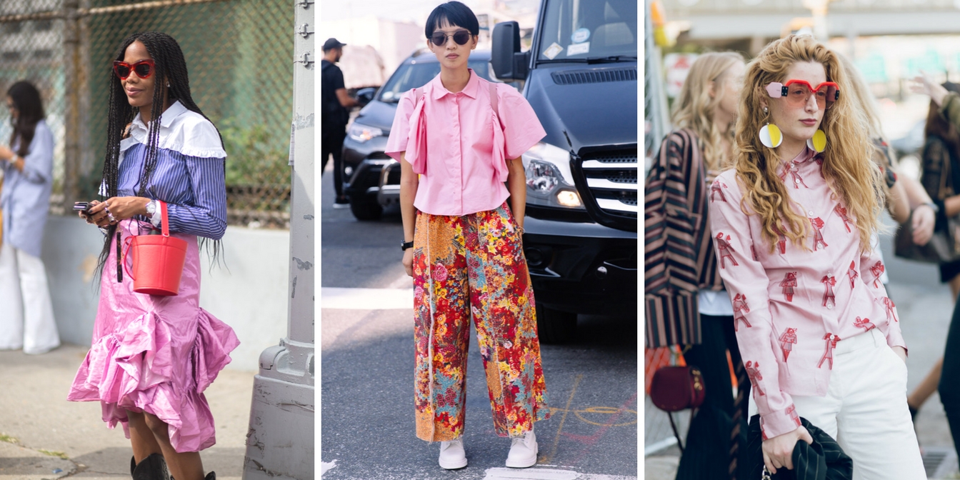 The best pink pantsuits street style looks at New York Fashion Week SS 2018 photo by street style photographer Armenyl