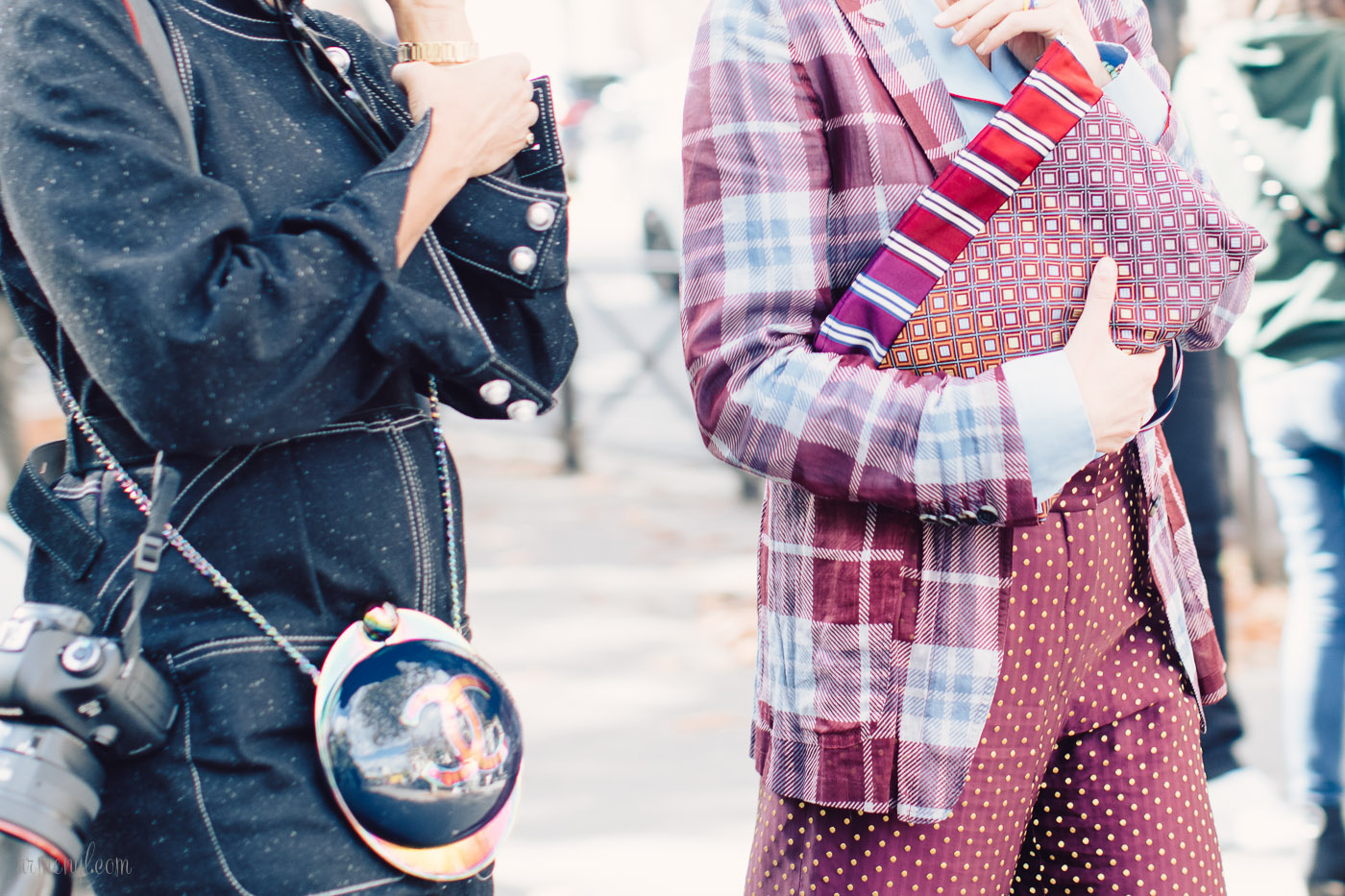 Plaid street style trend the biggest fall fashion trend at Paris fashion Week photography by Armenyl