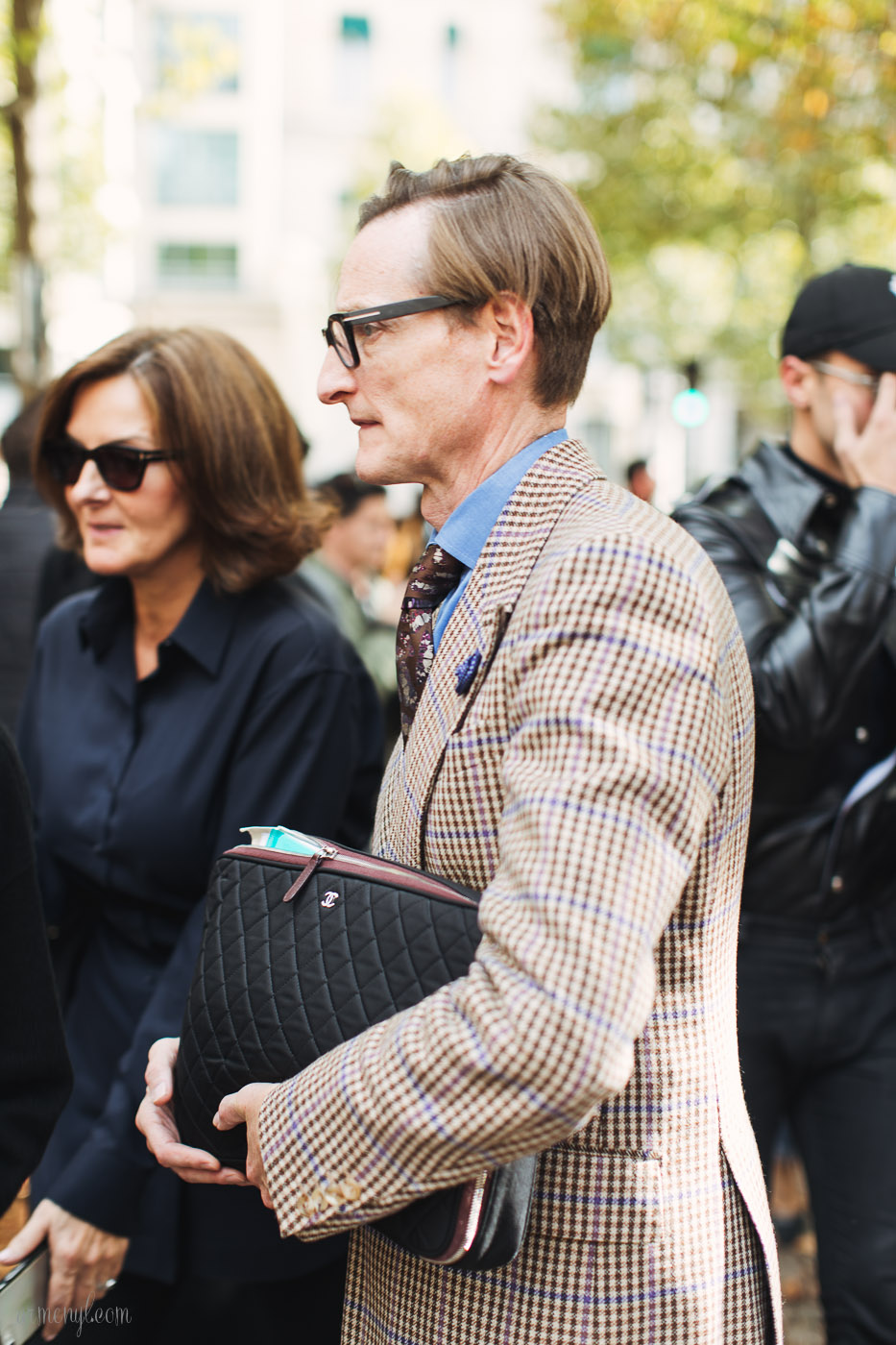 Street style favorite at Fashion Week Plaid photography Armenyl