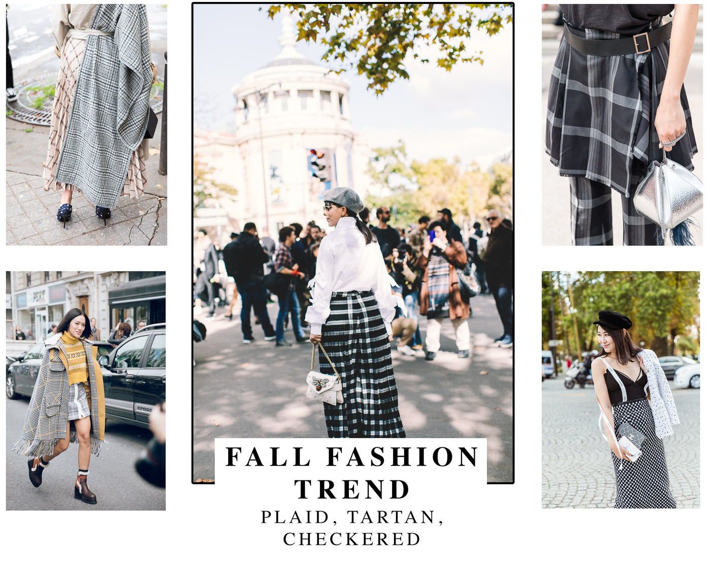 Plaid street style trend the biggest fall fashion trend at Paris fashion Week photography by Armenyl