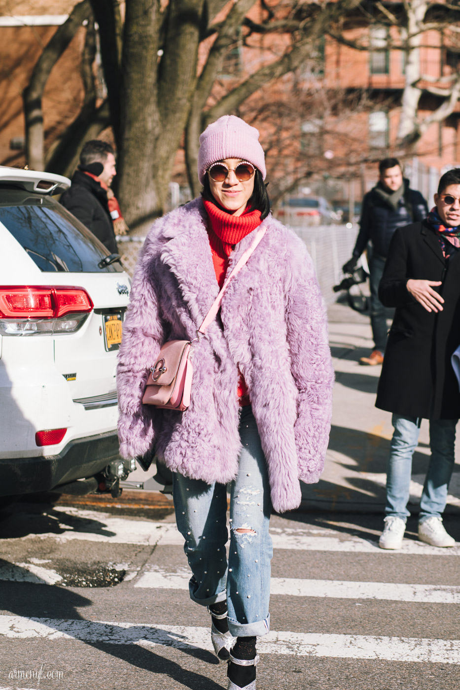 Eva Chen Street Style look at Coach FW 18 Show at New York Fashion Week by Armenyl