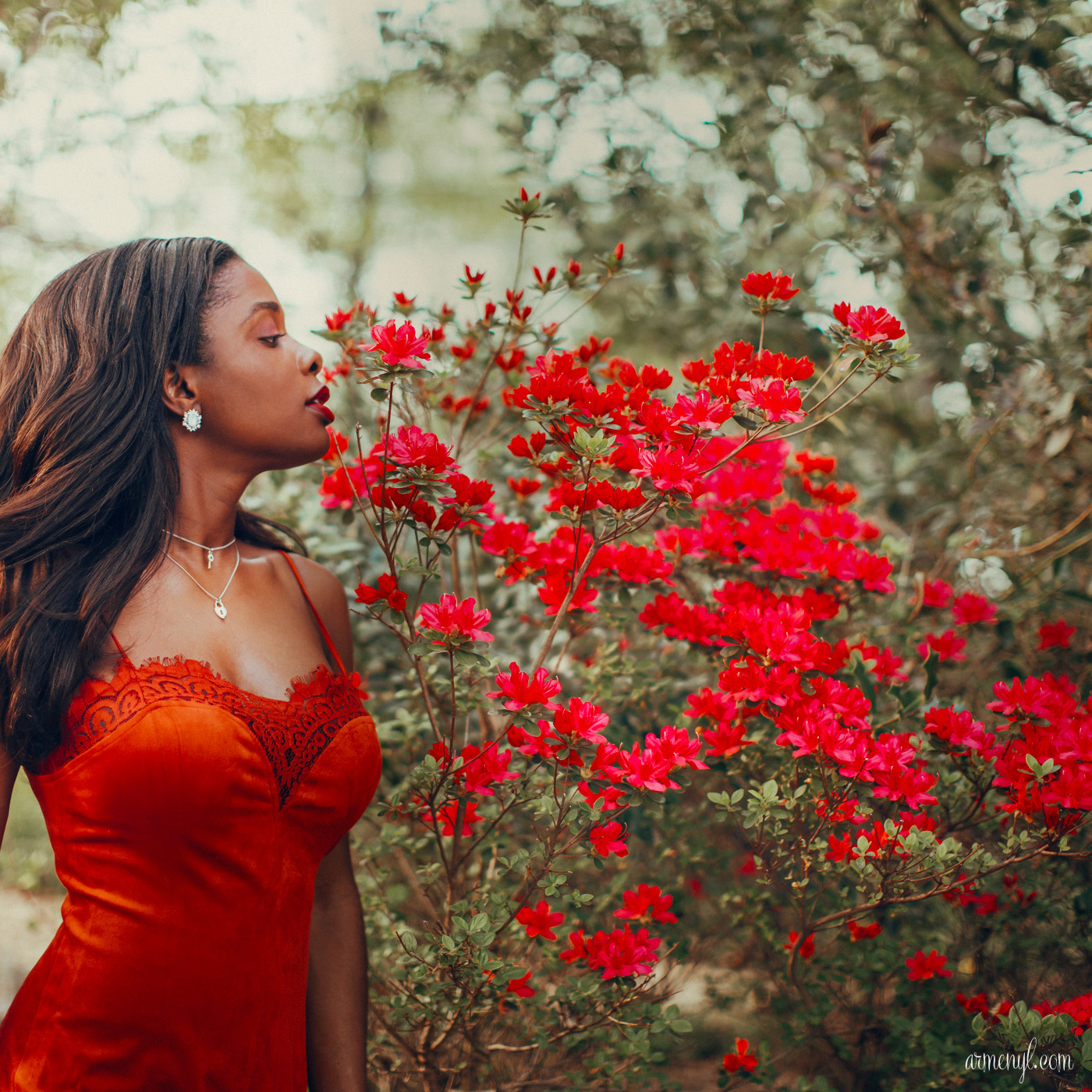 Armenyl Fashion Lookbook featuring the Red Chili Vixen Bodycon dress from Free people Fashion Editorial photography by Armenyl
